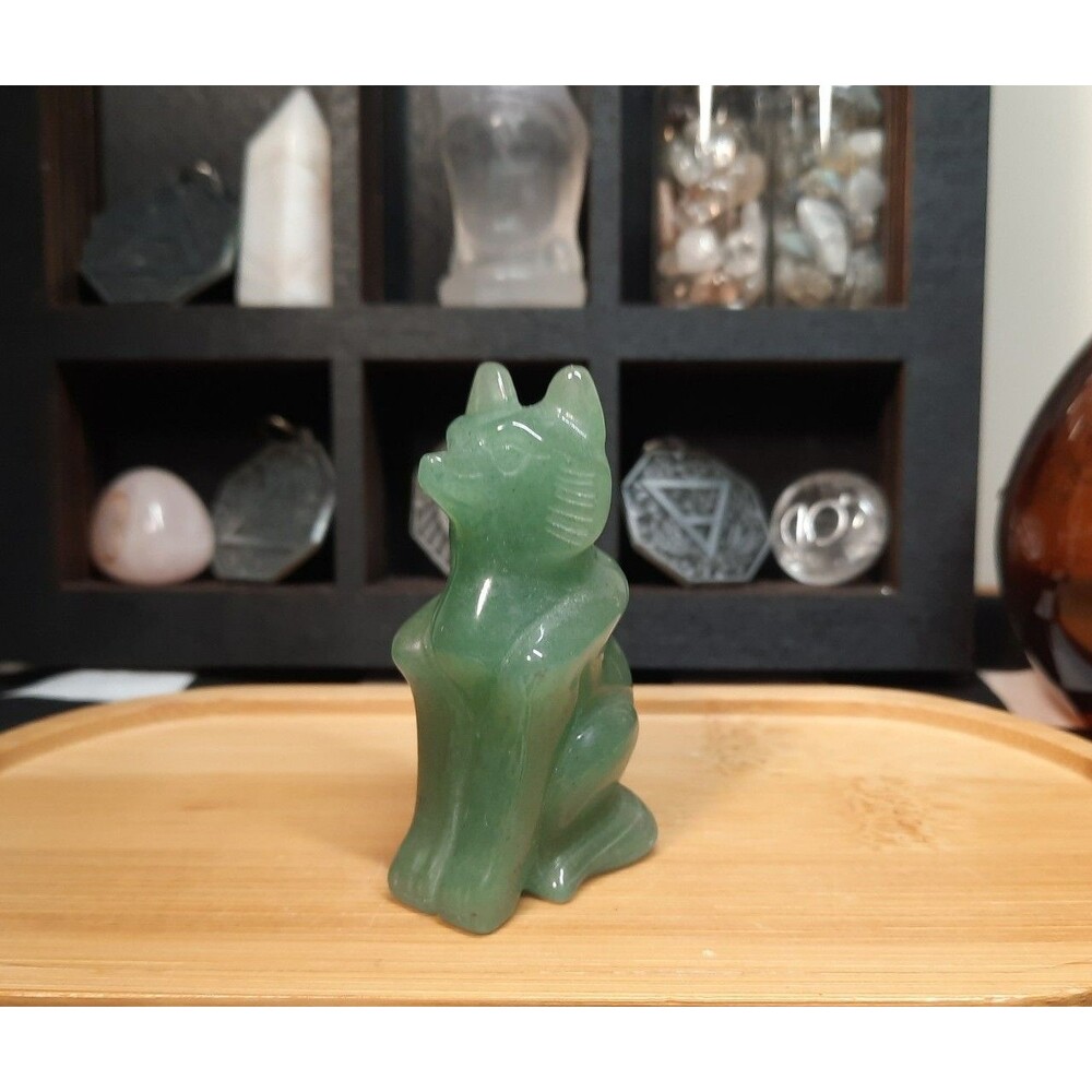 Carved Green Aventurine Wolf